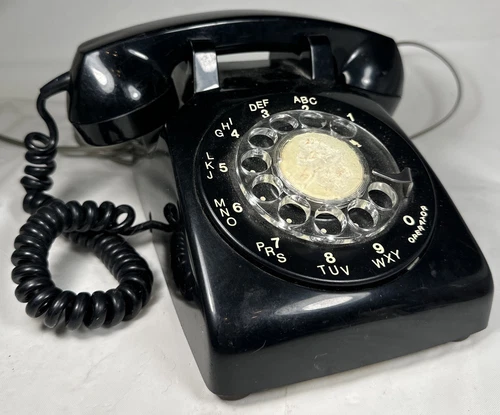 VINTAGE 1970 Northern Telecom BLACK DESK ROTARY PHONE SYSTEM