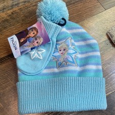 Disney Girls Frozen 2-Piece Hat Mitten Set/blue/One Size/NWT