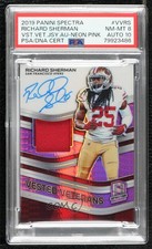 2019 Panini Spectra Neon Pink Prizm 12/15 Richard Sherman #VV-RS PSA 8 Auto v1x