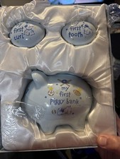 Baby Essentials Baby Keepsake Gift Set Blue 3-Piece Ceramic -