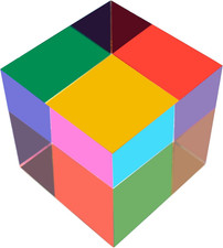 CMY Mixing Colour Cube 70Mm Acrylic Color Prism Cube Cmycube Home Office D cor