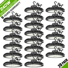 20Pack 240W UFO Led High Bay Light Commercial Warehouse Factory Fixture Dimmable