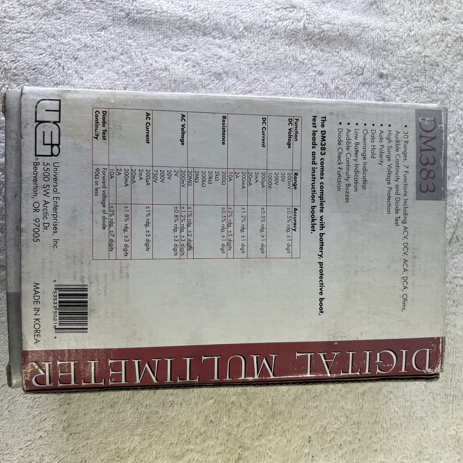 UEI new open box digital multimeter dm 383