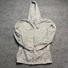 Athleta Batwing Robin Full Zip Hoodie Gray Space Dye Thumbholes Size Small