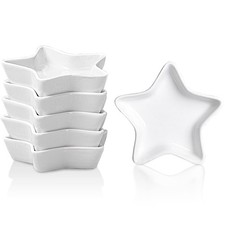 DELLING Star Shaped Soy Sauce Dishes Set of 6, Ceramic Dipping Bowls 1.3 Oz, ...