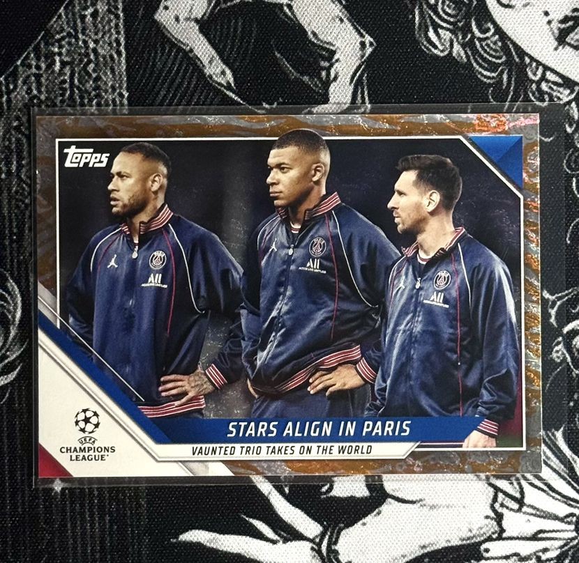 2021-22 Topps-stars align in paris-Messi,Neymar,Mbappe-yeor of the tiger 42/75