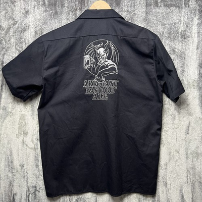 #ad #ad VTG Dickies Work Shirt Stone Brewing Arrogant Bastard Embroidered Black LARGE $39.99