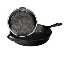 Lodge Cast Iron Buffalo Nickel Skillet, 10.25 Inch