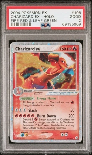 2004 Pokemon EX Fire Red & Leaf Green #105 Charizard EX-HOLO PSA 2
