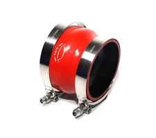 4-Ply 3.5"- 4" ID Straight Reducer Coupler Silicone Hose + T Bolt  Clamp RED