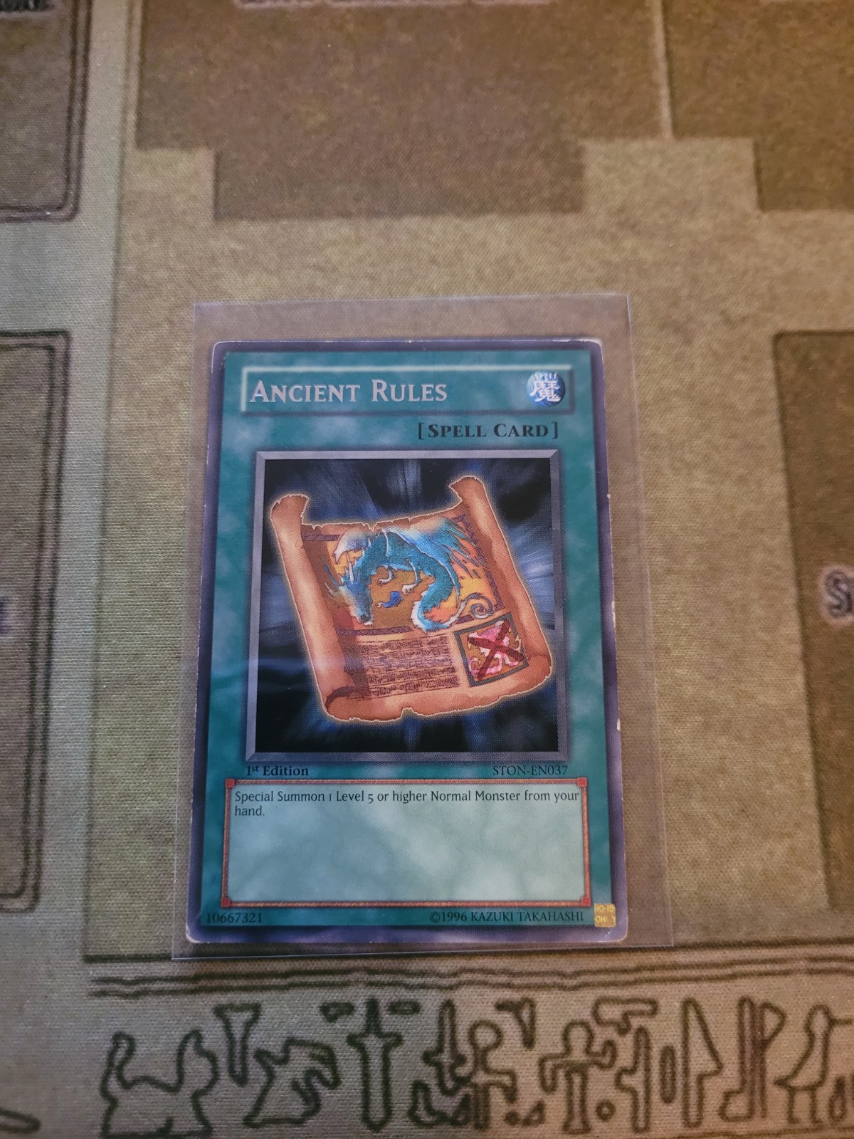 YUGIOH ANCIENT RULES STON-EN037 RARE 1ST ED MP