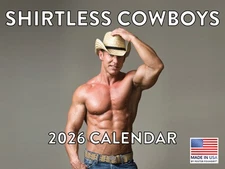 Sexy Cowboy Calendar 2026 Shirtless Men Monthly Wall 12 Month