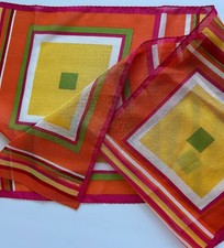 Vintage Liz Claiborne  More -Lot of 2 Pink/Bright Tones Scarves Oblong Pretty 