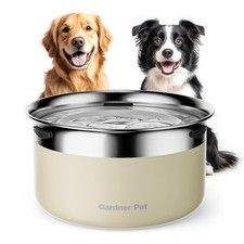 Gardner Pet Dog Bowls 1 Gallon 3.85L Stainless Steel No Spill Water Bowl, S...