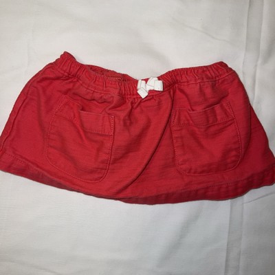 Carter's Baby Girl Skirt 6 Months 100% Cotton Hot Pink Elastic Waist Pockets