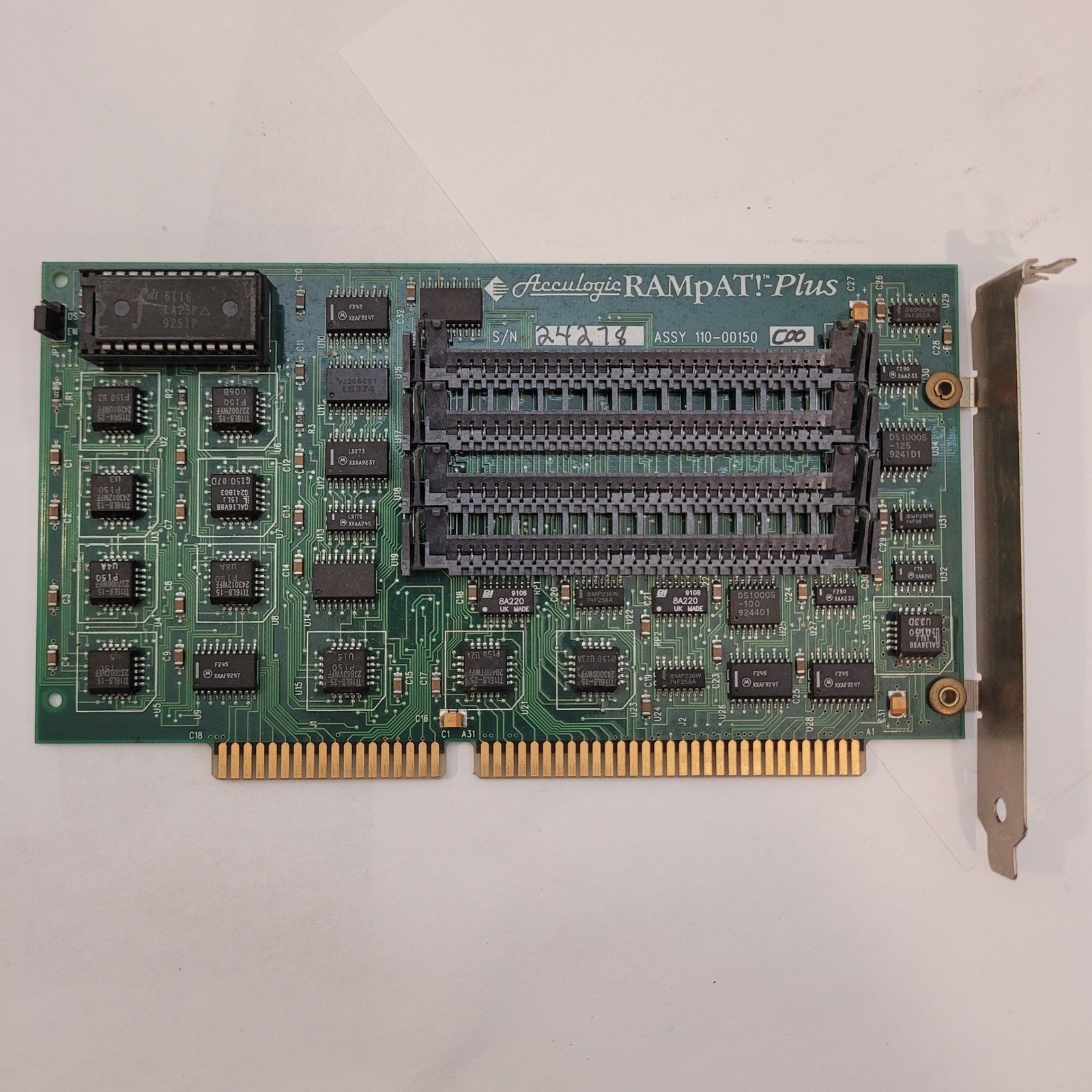Acculogic RAMPAT!-Plus Memory Expansion Card ISA 16-bit ASSY 110-00150 Vintage