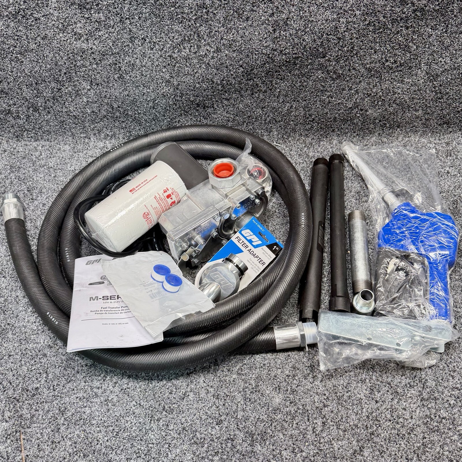 GPI M-180S-AU Fuel Transfer Pump w/ Filter, 12V DC, 18 GPM, 1/4 HP