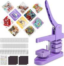 Square Magnet Button Maker Press Machine with 100 Sets Square Badge Supplies