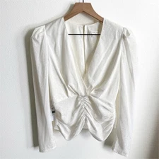 Ronny Kobo Top Womens Medium White Floral Feminine Delicate Ethereal Fairy Flaws