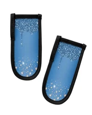 Blue Diamond Hot Handle Holder Pot Pan Covers Shiny Modern Art Droplet Texture