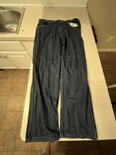 Old Skool Y2K Baggy Skater Colorful Embroidered Dark Jeans 40Wx33L
