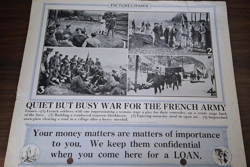 1940 French Soldiers Drag Show War Theater News Photos WWII Original Poster