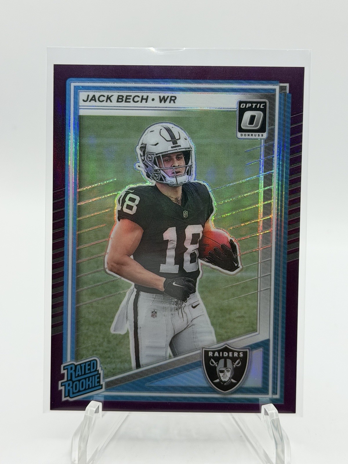 2025 Donruss Optic Preview Jack Bech Purple Rated Rookie 18/50 Jersey Match