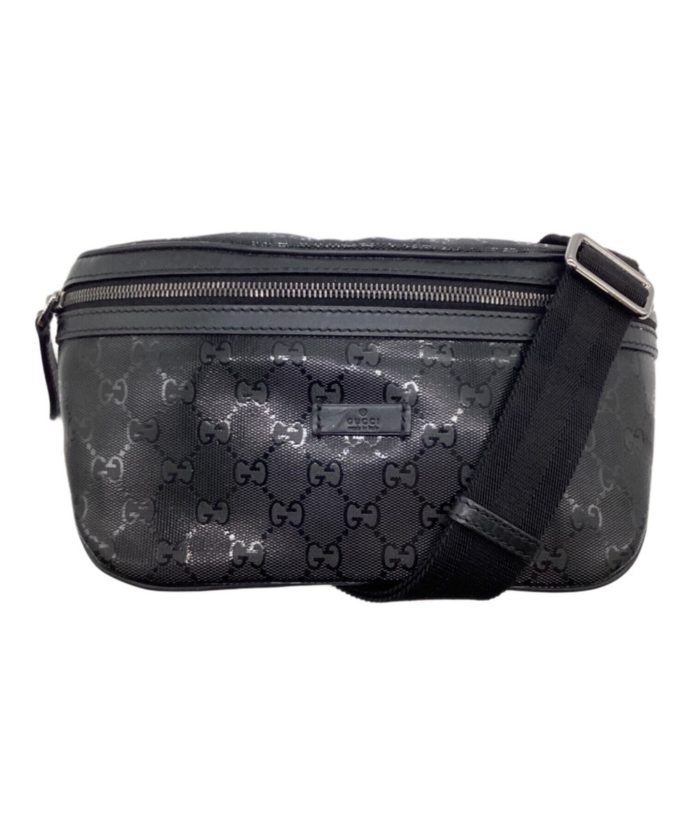 GUCCI GG Black Waist Pouch Bum Bag Shoulder Belt Pack Women 233269