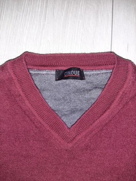 Men Cinque Sweater Burgundy Wool 36 / S / 44