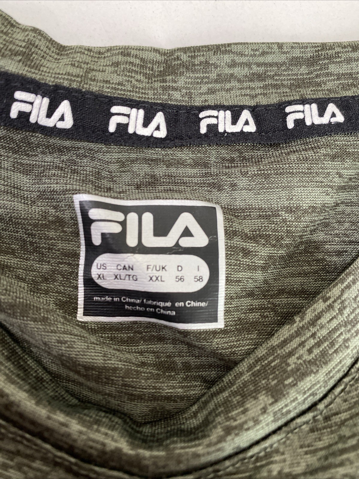 T shirt Fila girocollo uomo XL grigia manica lunga