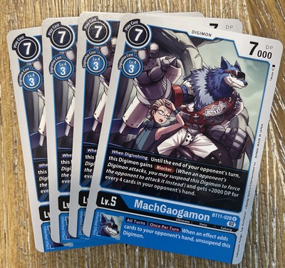 MachGaogamon BT11-028 U Dimensional Phase Digimon TCG NM Playset Of 4