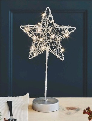 Silver LED Star Table Light - Holiday or Wedding Decor 