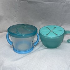 2 BPA-Free Plastic Baby Snack Bowls Blue Munchkin  Green Melii Dishwasher Safe