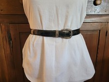 Vintage 1994 Brighton 50103 Black Leather Made In USA Belt