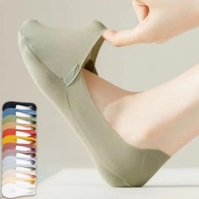 5Pairs Thin No Show Socks Low Cut Liner Non Slip Invisible Socks For Women