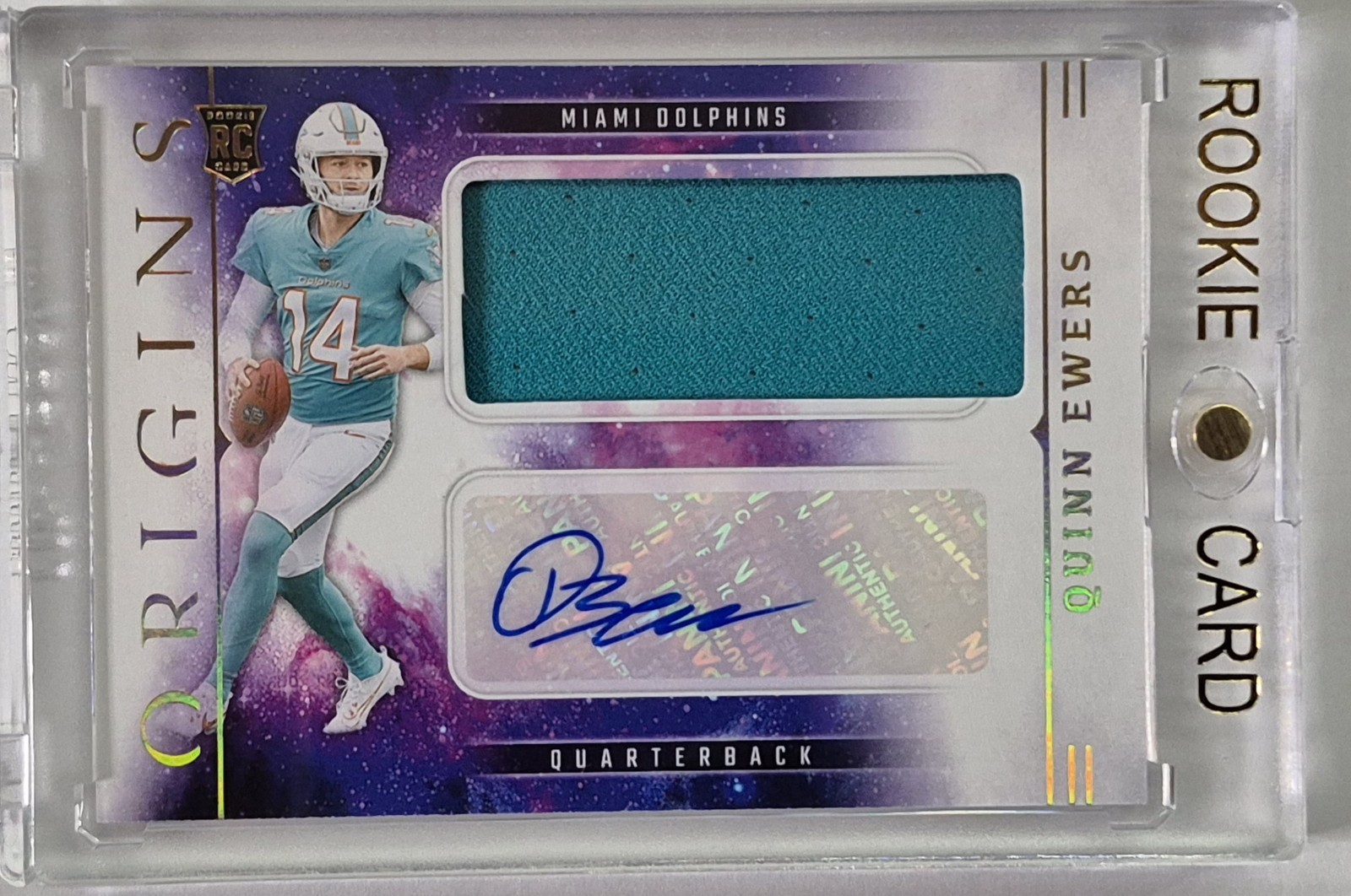 Quinn Ewers AUTO 2025 Panini Origins Rookie #RJJ-QES RC Patch RPA Dolphins