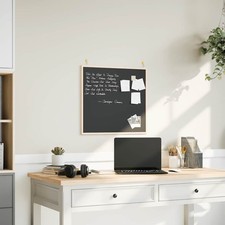 Image of Chalkboard with Solid Pine Wood Frame Black 60x55 cm