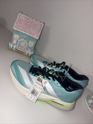 Men's Sz 10- Adidas Adizero Boston 13 Aqua Lucid Lemon Running Shoes JS4945