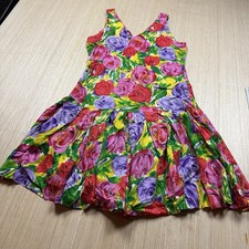 vtg 90s Express Dress Size 2 M Rose Blossom Floral Cottage Core Boho Flare Mini