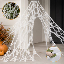 Stretchy Spider Web Halloween Decoration Outdoor Indoor Cobweb Netting Decor Kit