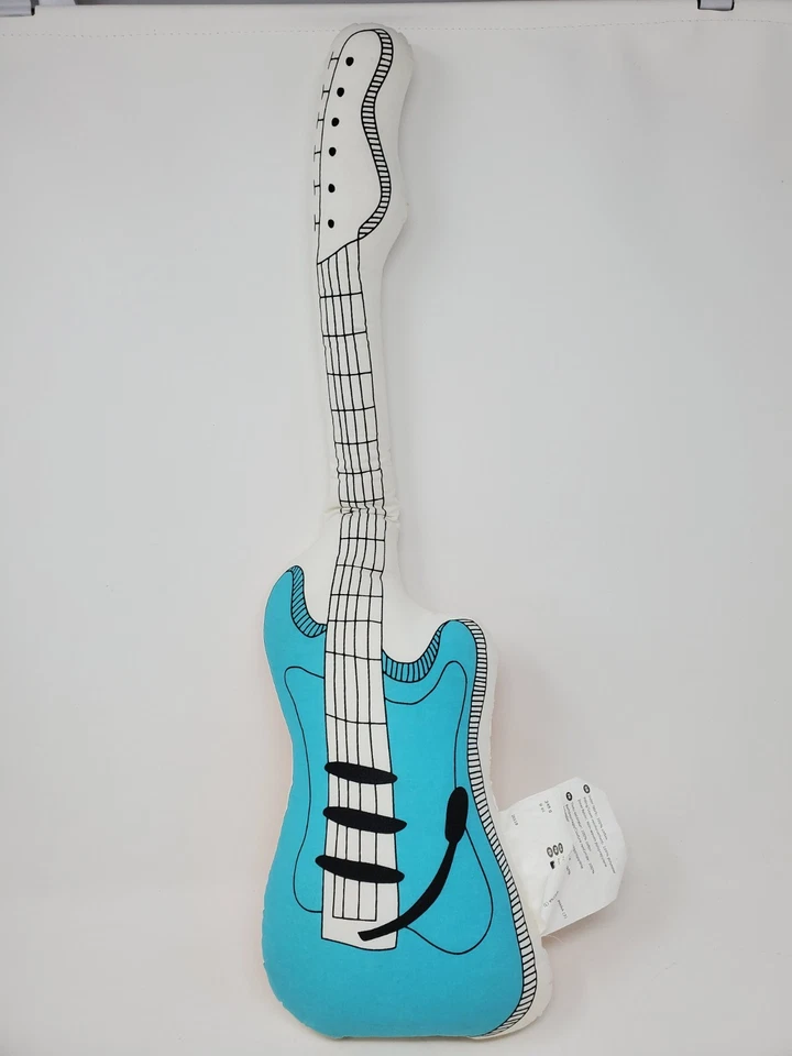 Raro Ikea Thorine 20118 Cojín Almohada Habitación Niños Guitarra Naranja Azul 25" De Colección Foto 2 de 4