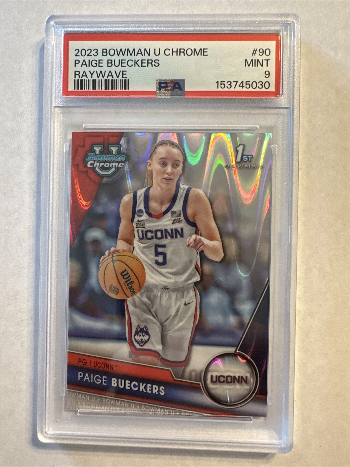 2023-24 Bowman University Chrome - Paige Bueckers #90 RayWave /100 (RC)