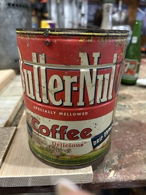 Vintage Butternut Coffee Tin Can Empty 2 Lb 