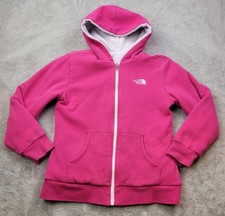 The North Face Reversible Jacket Girls XL 18/20 Pink Full Zip Hoodie Pockets