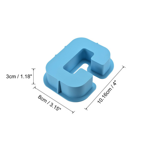 Silicone Resin Letter 3D for Epoxy Resin Art Large C Blue 4" - Picture 2 of 5