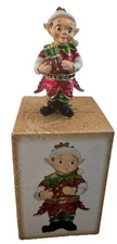 New Cracker Barrel Jeweled Enamel Elf Trinket Box Christmas