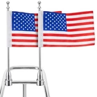 Hahafelt 2 Set Motorcycle Flagpole Mount and American Flag 10 x 6 in Double-s...