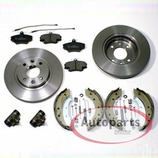 Bremsscheiben Bremsbeläge + Bremsbacken Set vorne hinten für Dacia Logan