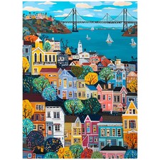 Coastal Town Jigsaw Puzzle for Adults 500 Pieces 21 x 15 Inch