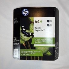 HP 64XL High Yield Black Original Ink Cartridge 2-Pack X4D94BN Brand New Expired